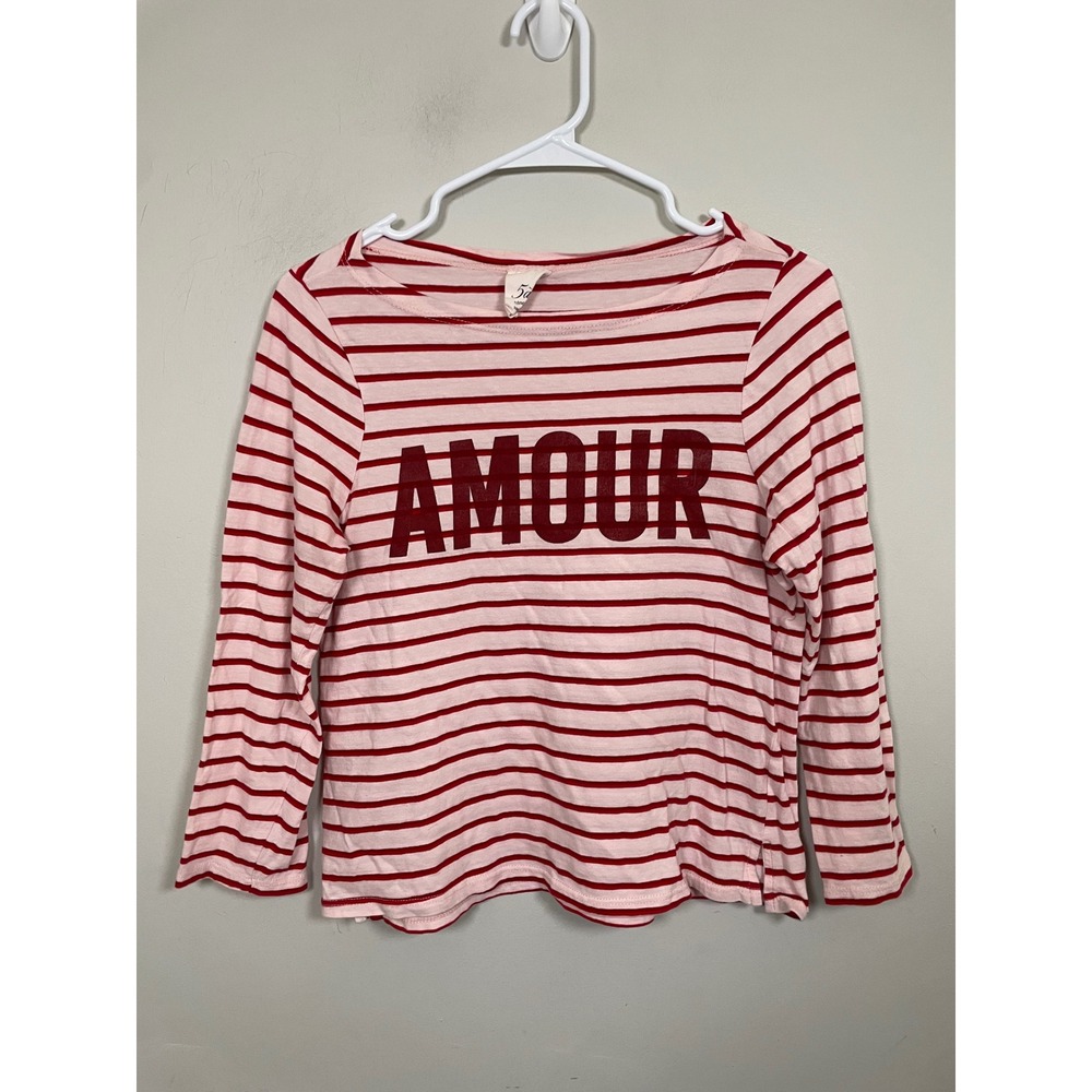Cinq à Sept "Amour" Breton Stripe Tee Size Medium Preppy Travel European Quirky